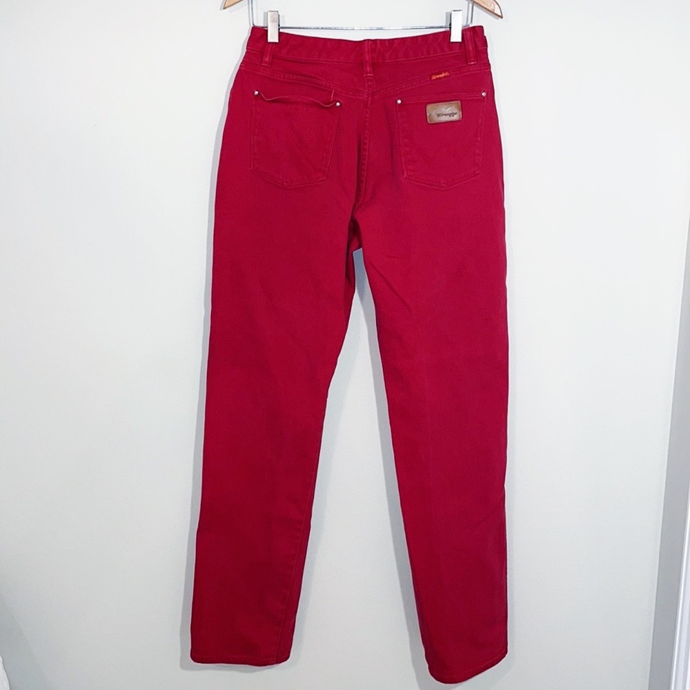 Vintage Wrangler Horse Patch Red Jeans Ultra High Rise Size 30 TALL